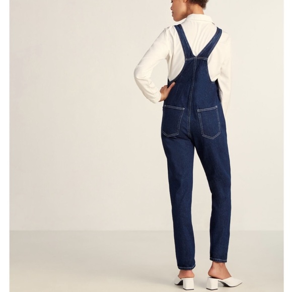 WEWOREWHAT Denim Basic Overalls Dark Wash - Picture 2 of 14